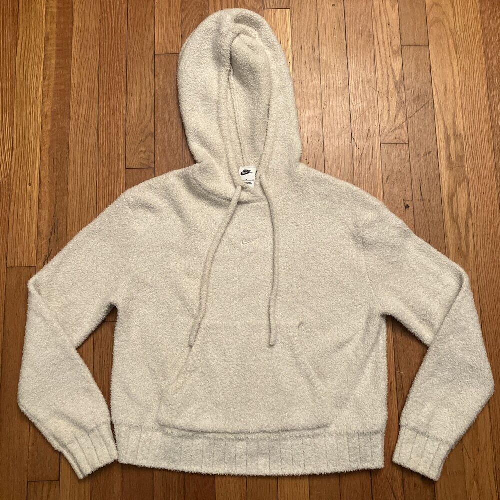 Nike Sportswear Phoenix Cosy Bouclé Women's Loose Knit Hoodie White M